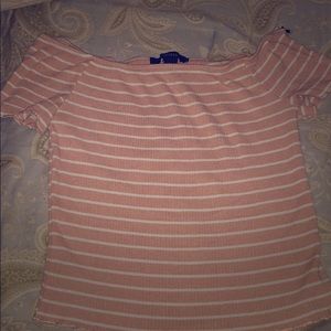 Pink, white striped crop top!! From @Forever 21!!!